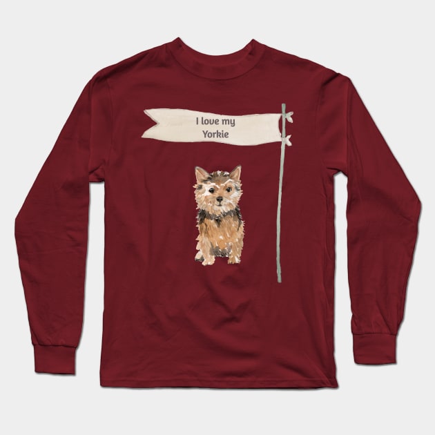 I Love My Yorkie Yorkshire Terrier Long Sleeve T-Shirt by SistersTrading84